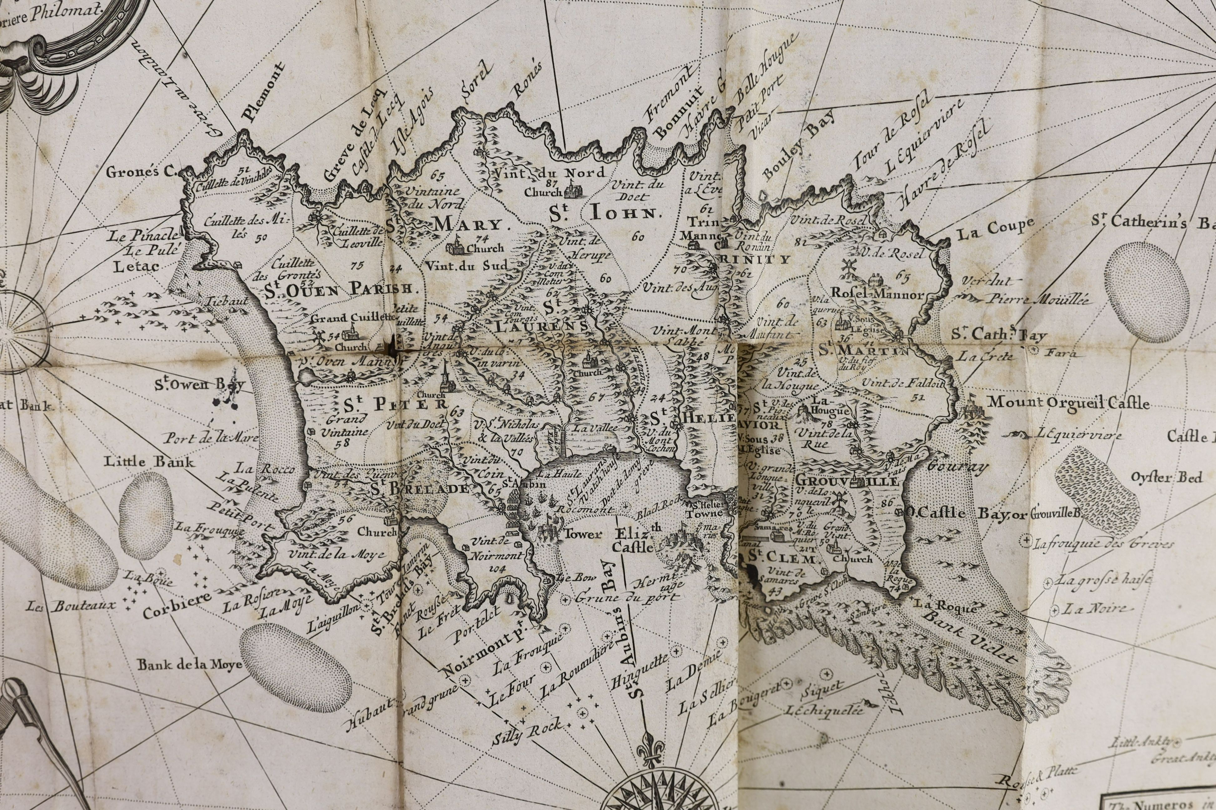 Falle, Philip - An Account of the Isle of Jersey, 8vo, calf, with folding map, John Newton, London, 1694